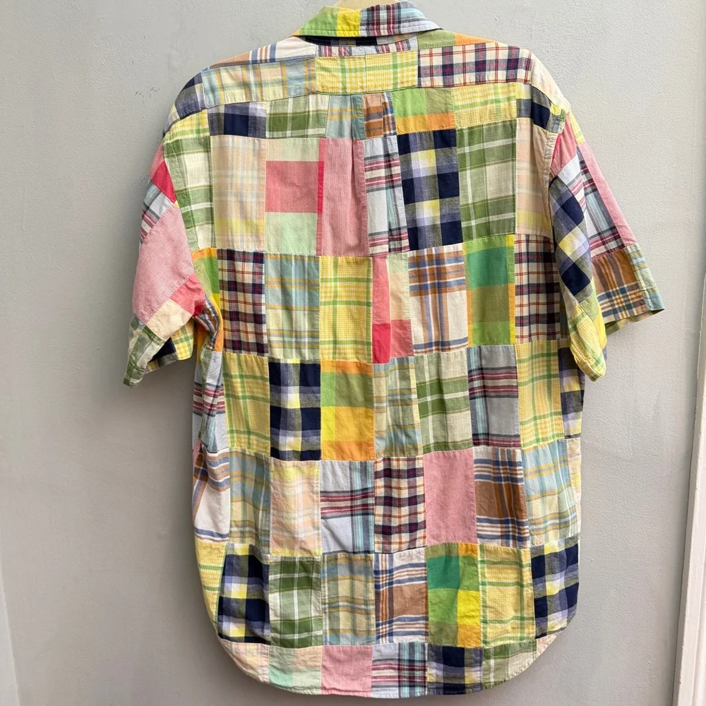Vintage Ralph Lauren Blake Patchwork Short Sleeve Button Down, Size Medium